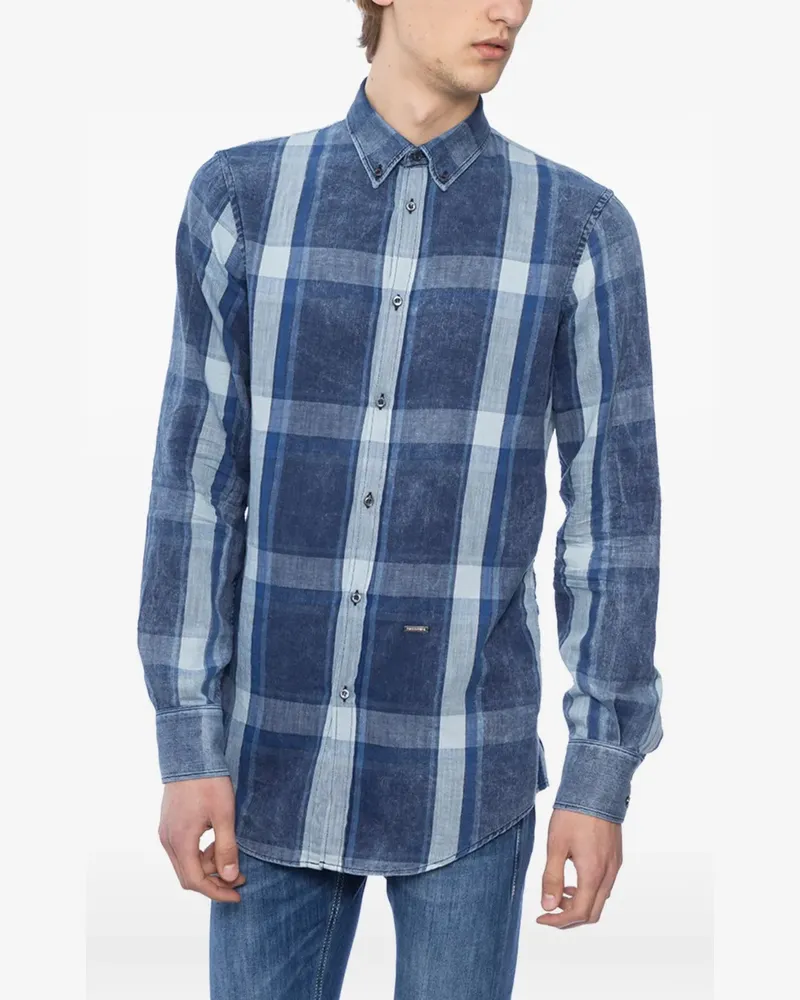 Dsquared2 checked denim shirt - Blau Blau