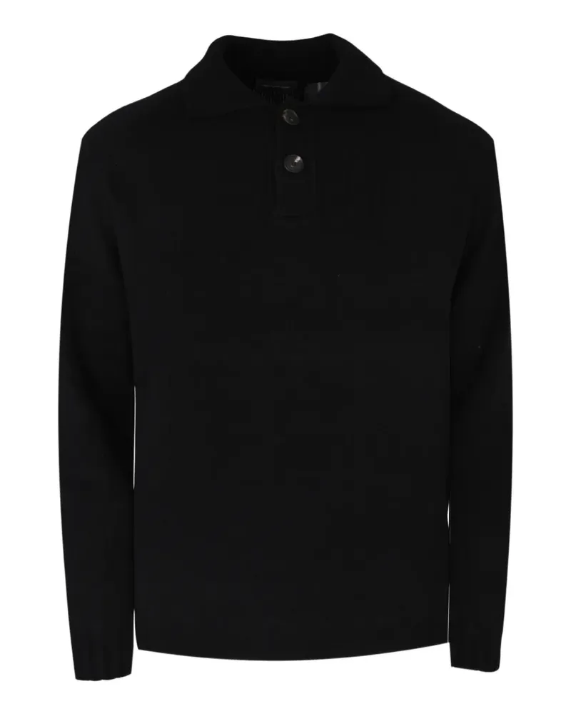 Tagliatore Voltaire Langarm-Poloshirt - Schwarz Schwarz