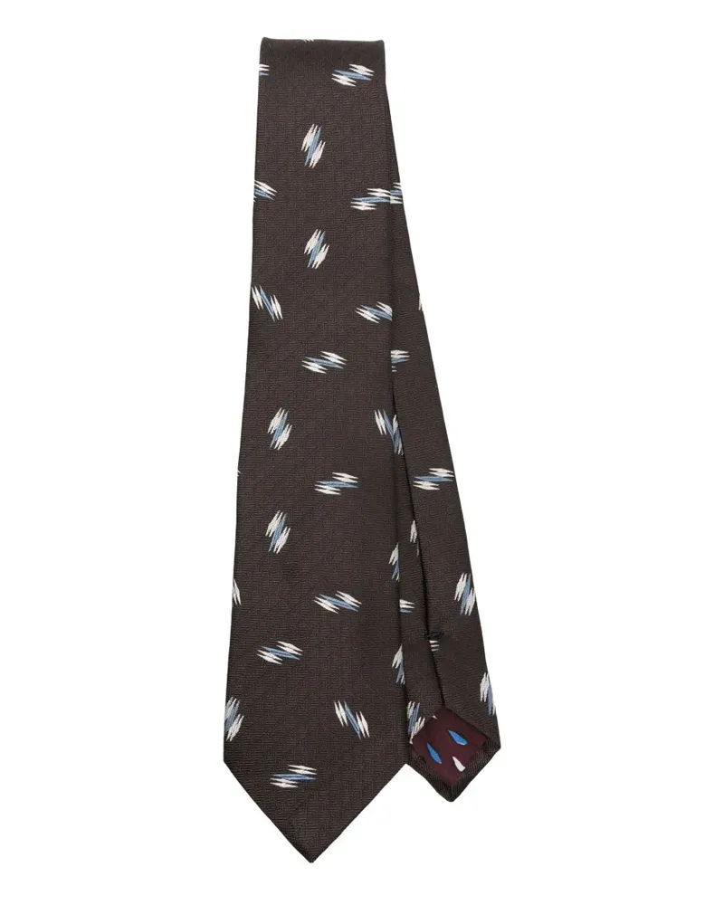 Paul Smith Seidenkrawatte mit abstraktem Muster - Braun Braun