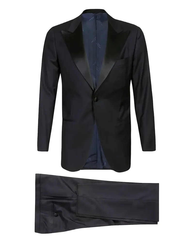 Kiton Einreihiger Anzug - Schwarz Schwarz