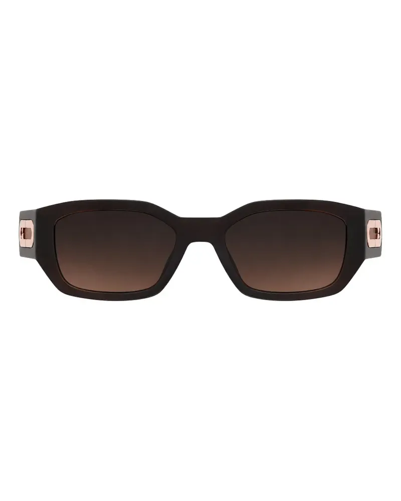 Furla rectangle-frame logo-plaque sunglasses - Braun Braun