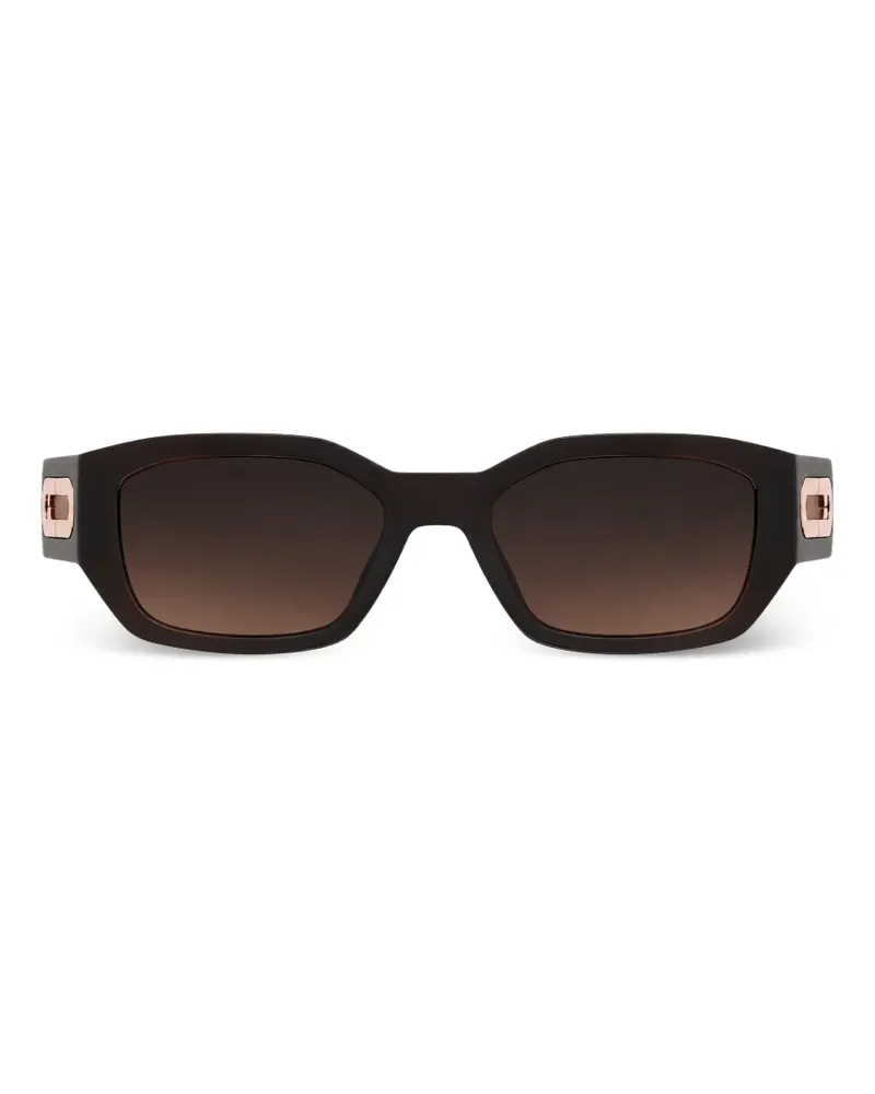 Furla rectangle-frame logo-plaque sunglasses - Braun Braun