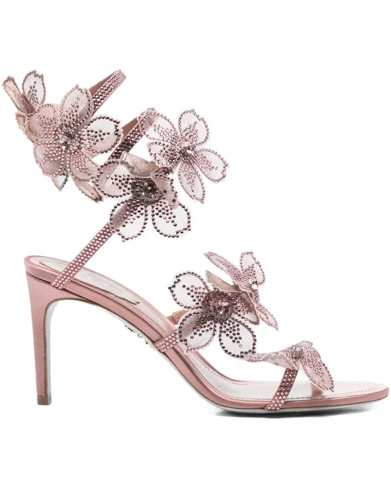 René Caovilla Peach Flower Sandalen 80mm - Rosa Rosa