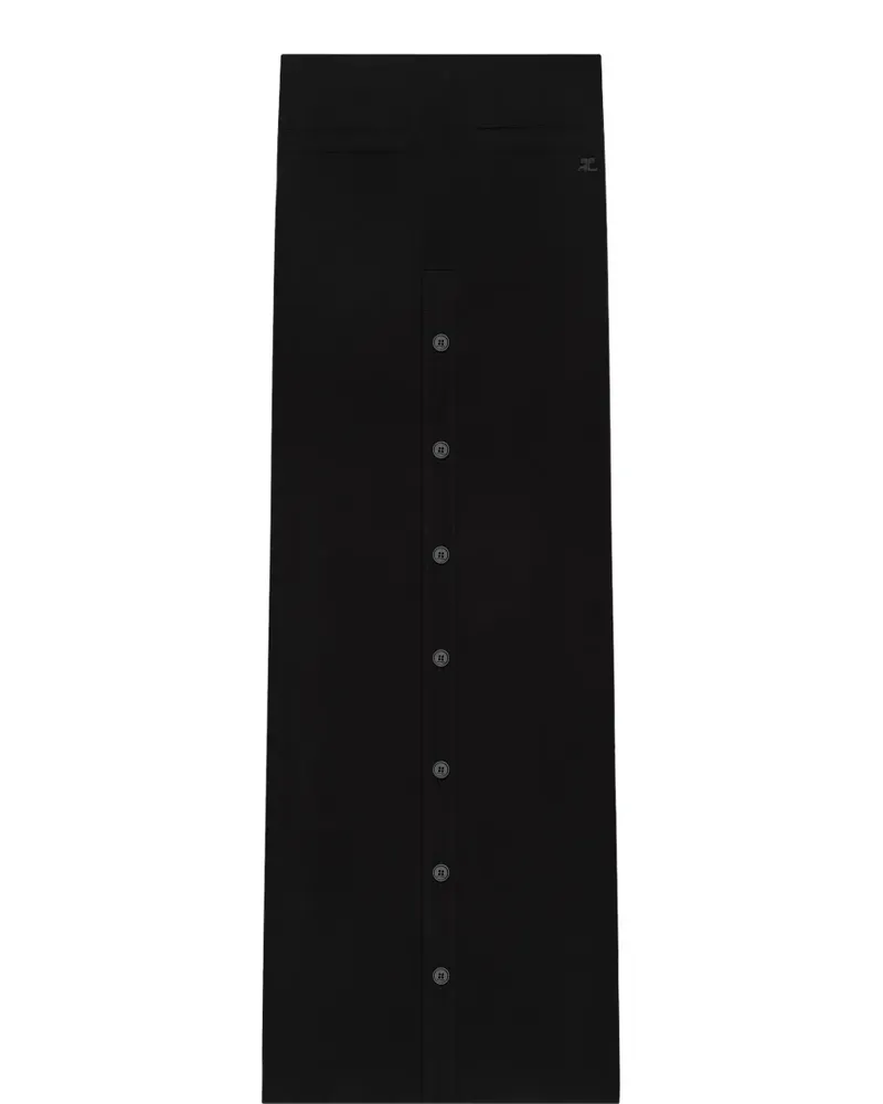 Courrèges buttoned long skirt - Schwarz Schwarz