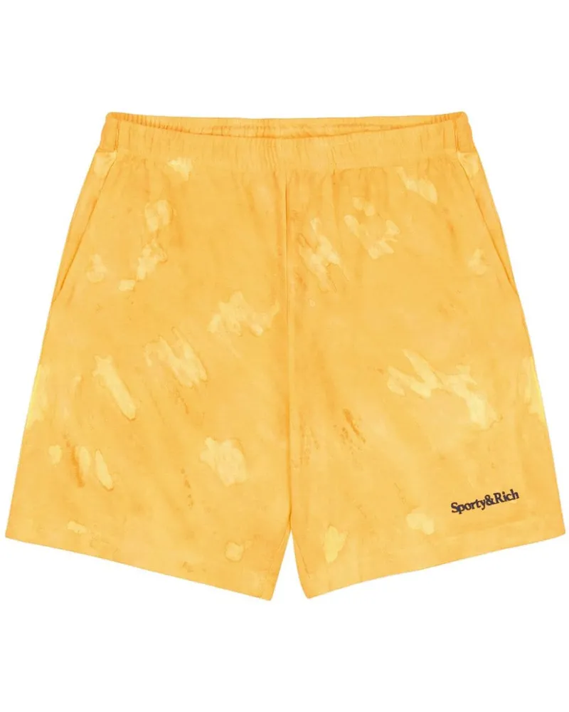 SPORTY & RICH Joggingshorts mit Logo-Stickerei - Gelb Gelb