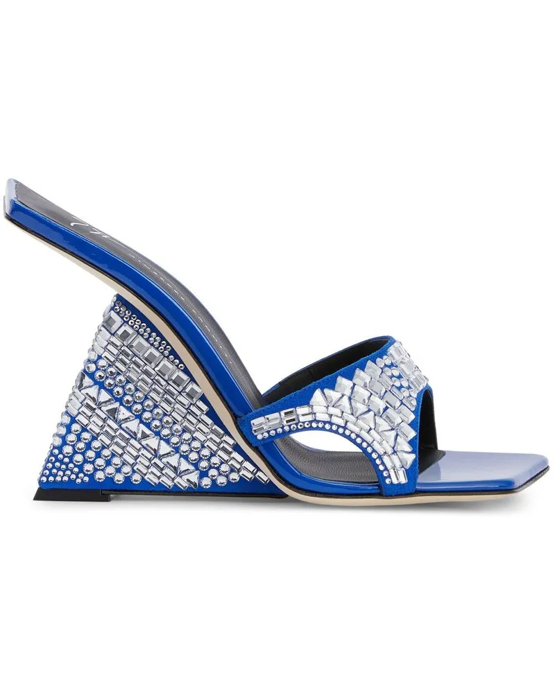 Giuseppe Zanotti Akira Shine Wedge-Sandalen 105mm - Blau Blau