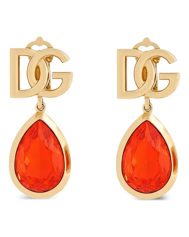 Dolce & Gabbana Clip Ohrringe mit Logo - Gold Gold