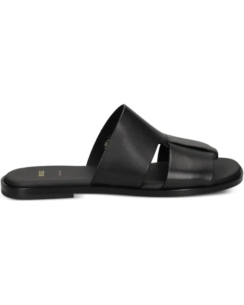 HUGO BOSS Sandalen aus Leder - Schwarz Schwarz