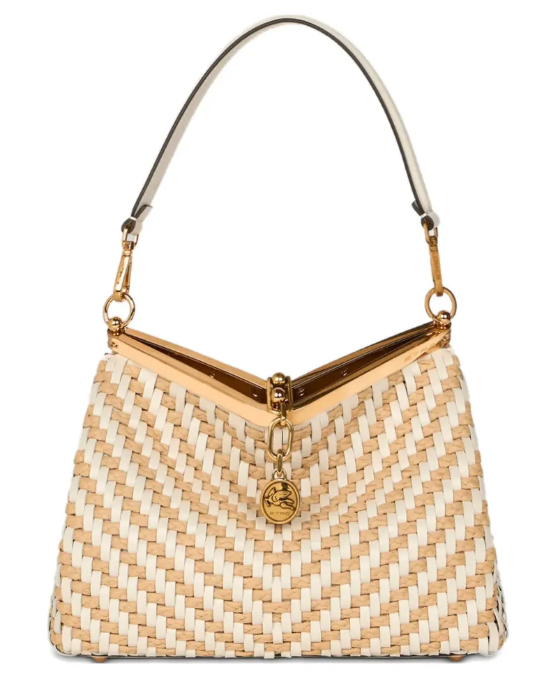 Etro medium Vela woven leather shoulder bag - Nude Nude