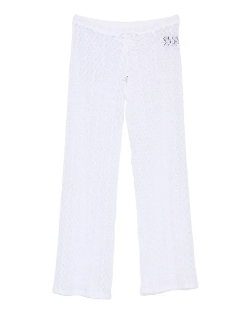 FISICO-Cristina Ferrari open-work drawstring beach trousers - Weiß Weiß