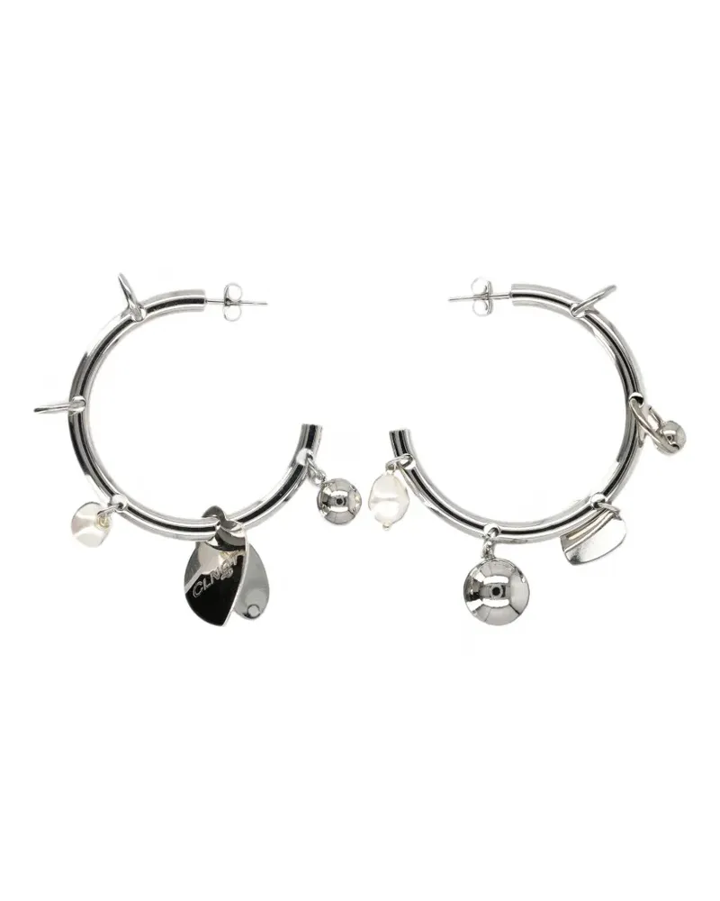 Justine Clenquet Britt charm-detail hoop earrings - Silber Silber