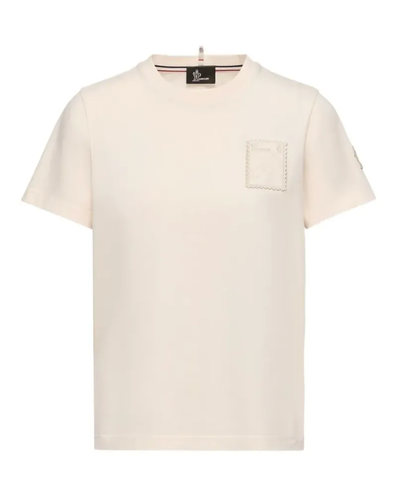 Moncler T-Shirt mit besticktem Patch - Nude Nude