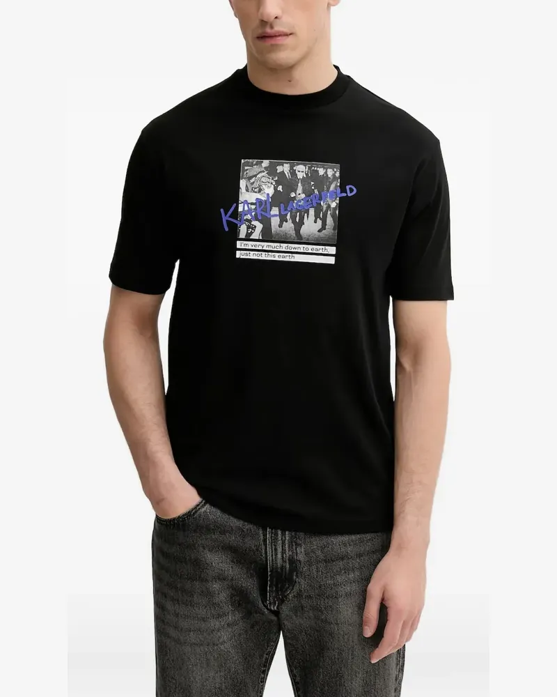 Karl Lagerfeld T-Shirt mit grafischem Print - Schwarz Schwarz