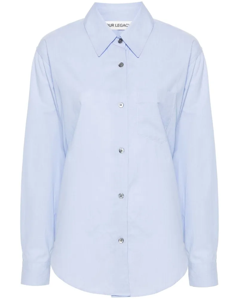 Our Legacy Hemd mit Kontraststreifen - Blau Blau