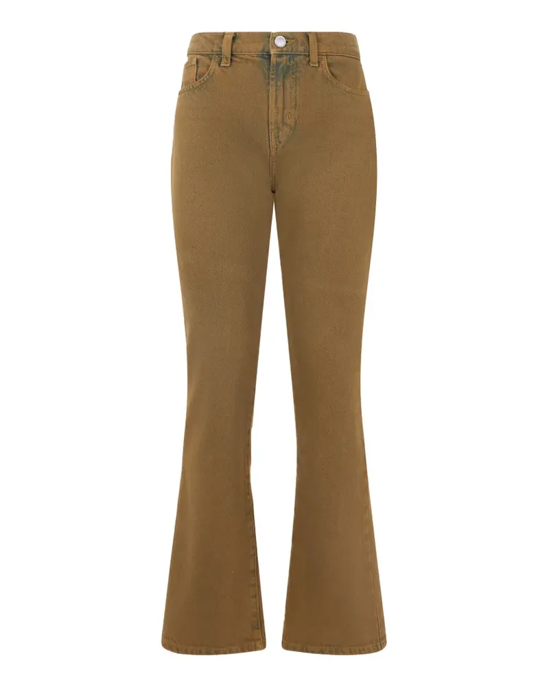 Alberta Ferretti logo-patch flared jeans - Braun Braun