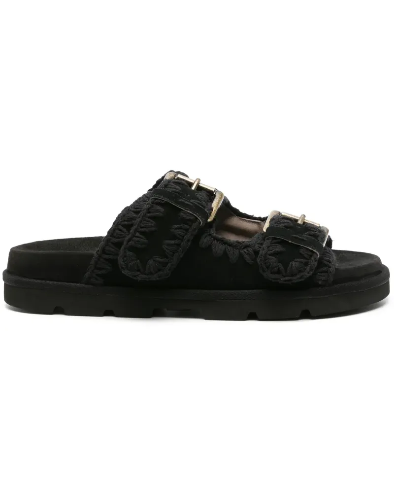 Mou Bio Sandalen aus Wildleder - Schwarz Schwarz