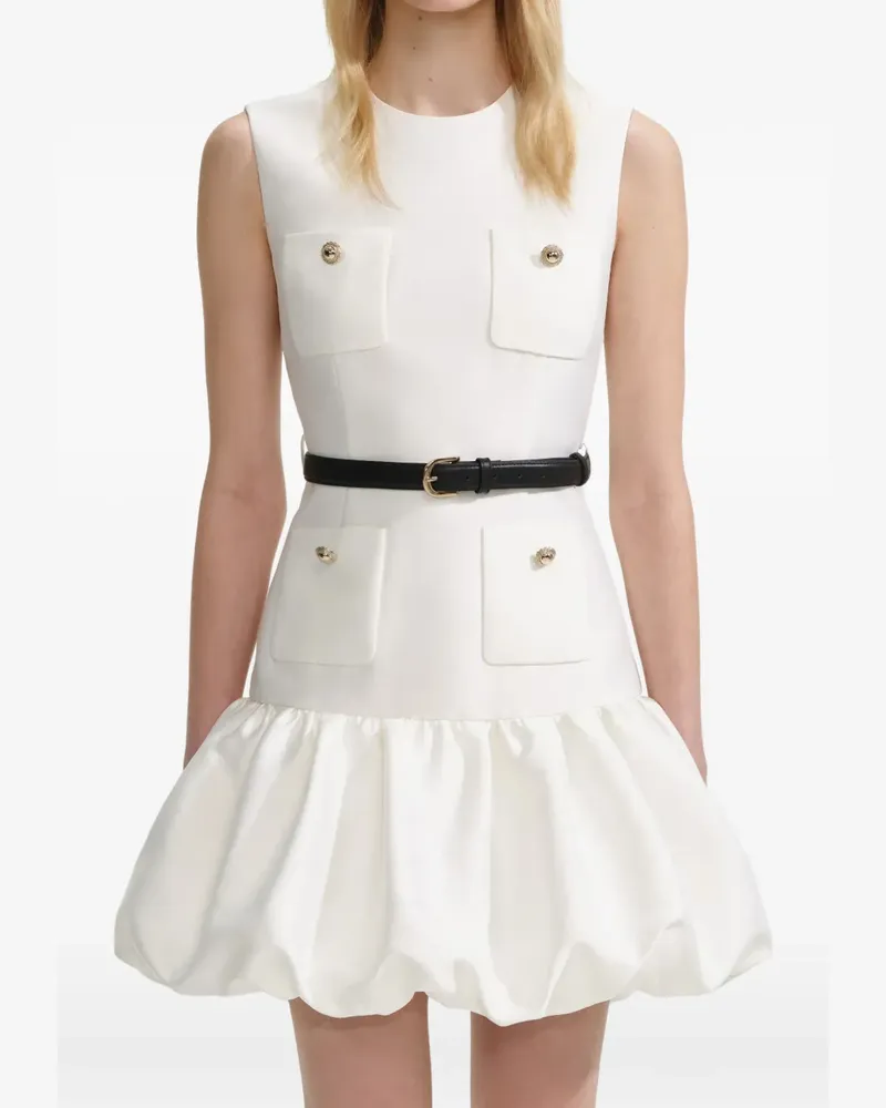 Self-Portrait Ärmelloses Minikleid - Weiß Weiß