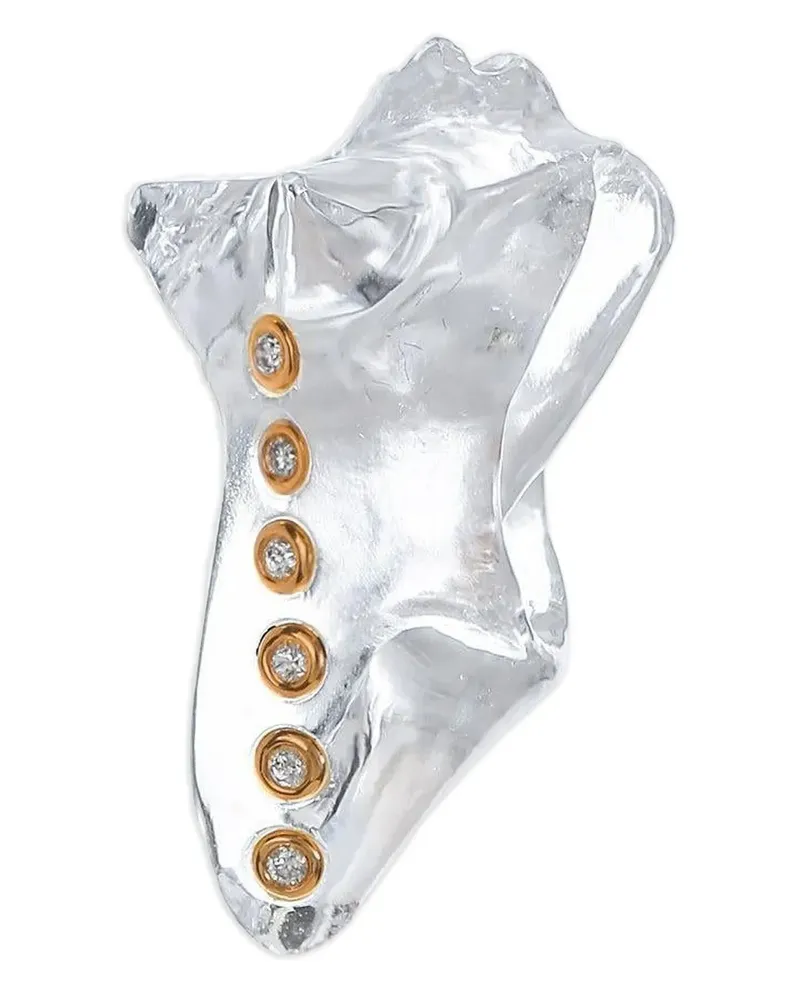 DEZSO 18kt Rotgoldanhänger mit Diamant - Rosa Rosa