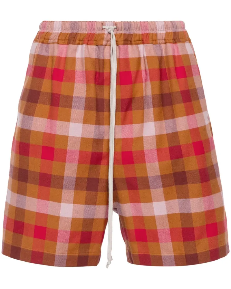 Rick Owens Karierte Shorts Rot