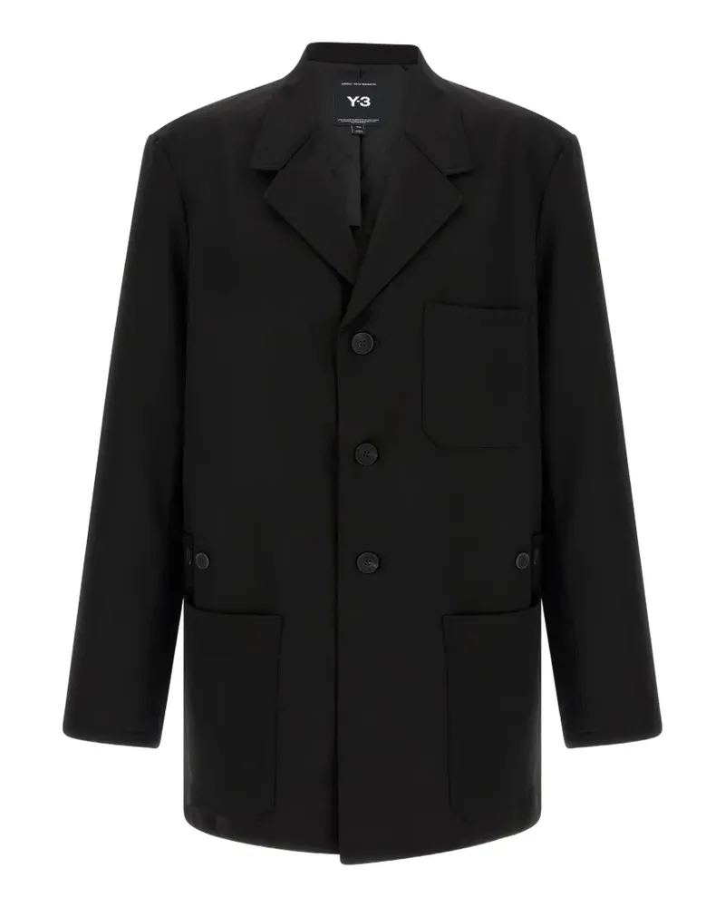 Y-3 Chore Wollmantel - Schwarz Schwarz