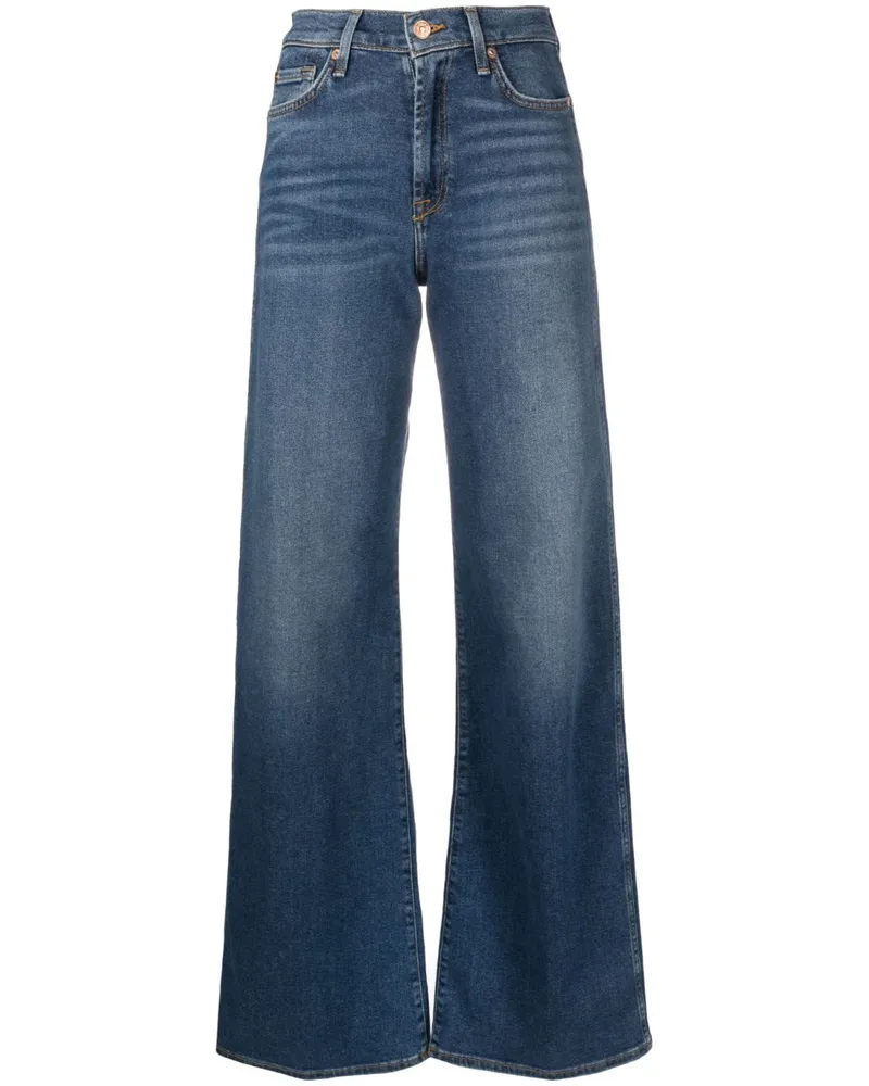 7 for all mankind Halbhohe Wide-Leg-Jeans - Blau Blau