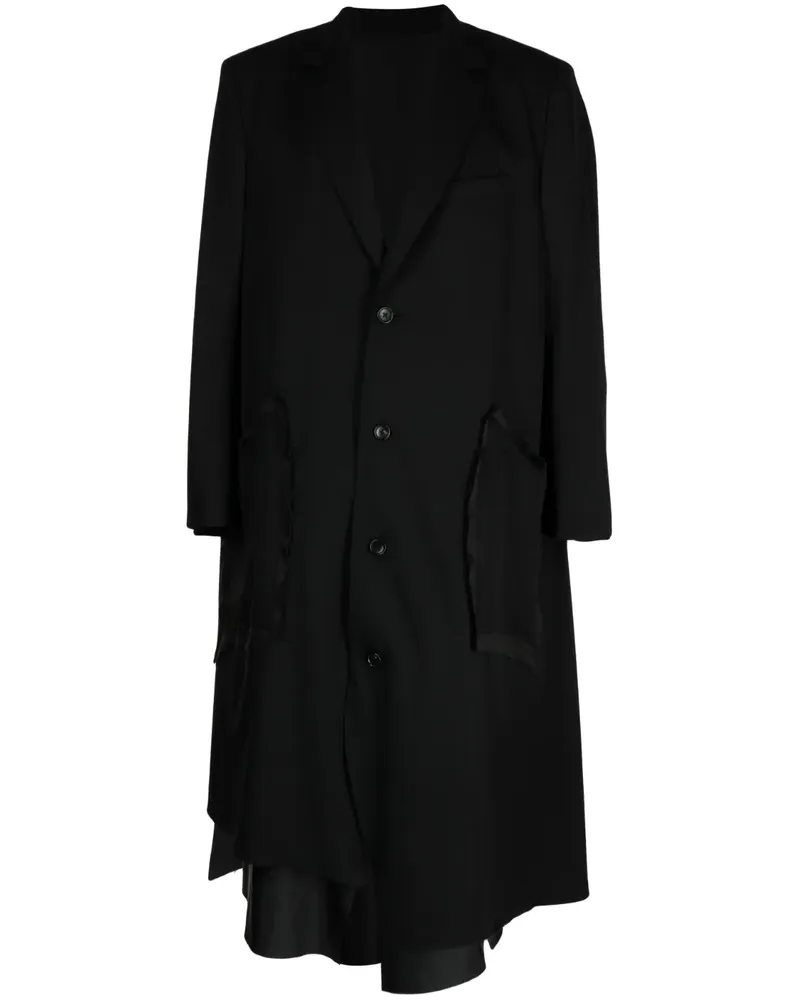 Sulvam Asymmetrischer Mantel - Schwarz Schwarz