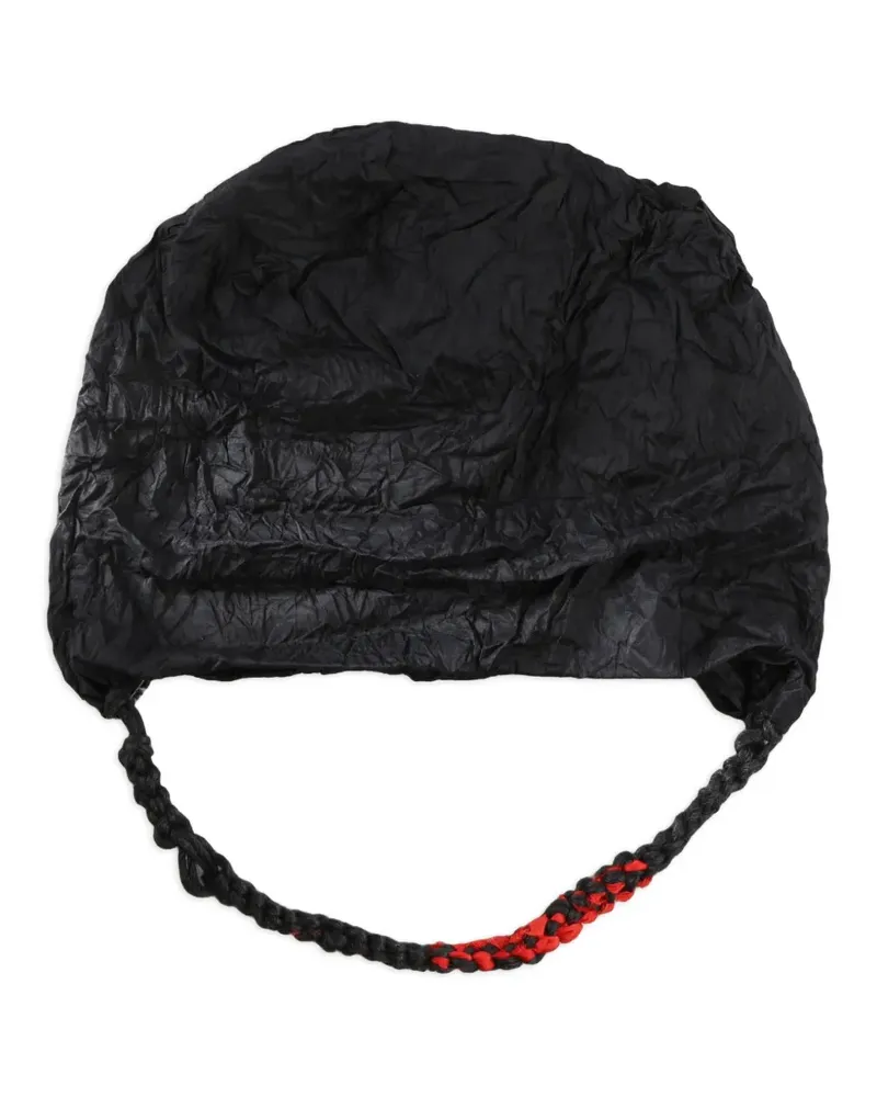Daniela Gregis crinkled braided-strap beanie hat - Schwarz Schwarz