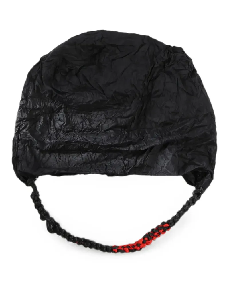 Daniela Gregis crinkled braided-strap beanie hat - Schwarz Schwarz