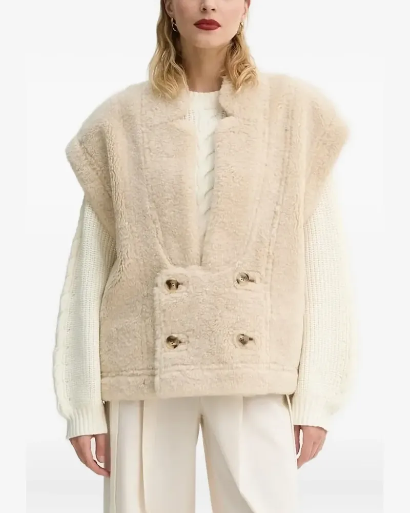 MUNTHE Pullover mit Zopfmuster - Weiß Weiß