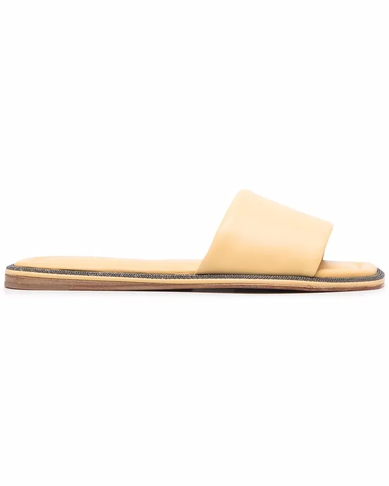 Brunello Cucinelli Sandalen mit Perlen - Gelb Gelb