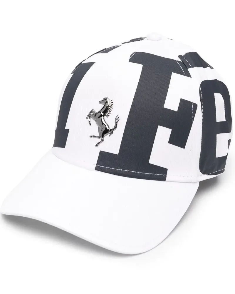 Ferrari Baseballkappe mit Logo-Print - Weiß Weiß