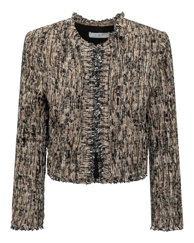 IRO Carlia Tweed-Jacke mit ausgefransten Kanten - Nude Nude