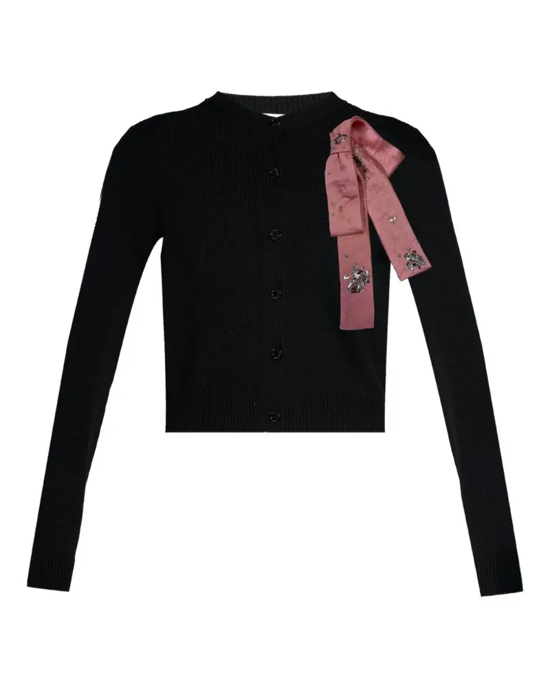 Erdem bow-embellishment cardigan - Schwarz Schwarz