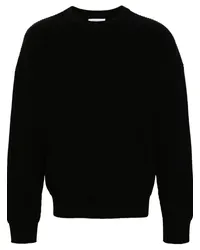 Marine Serre Intarsienstrick-Pullover mit Sichelmond Schwarz