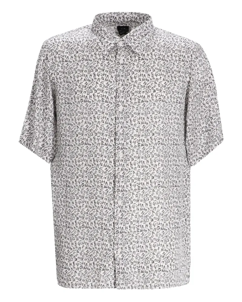 Armani Exchange Hemd mit durchgehendem Print - Weiß Weiß