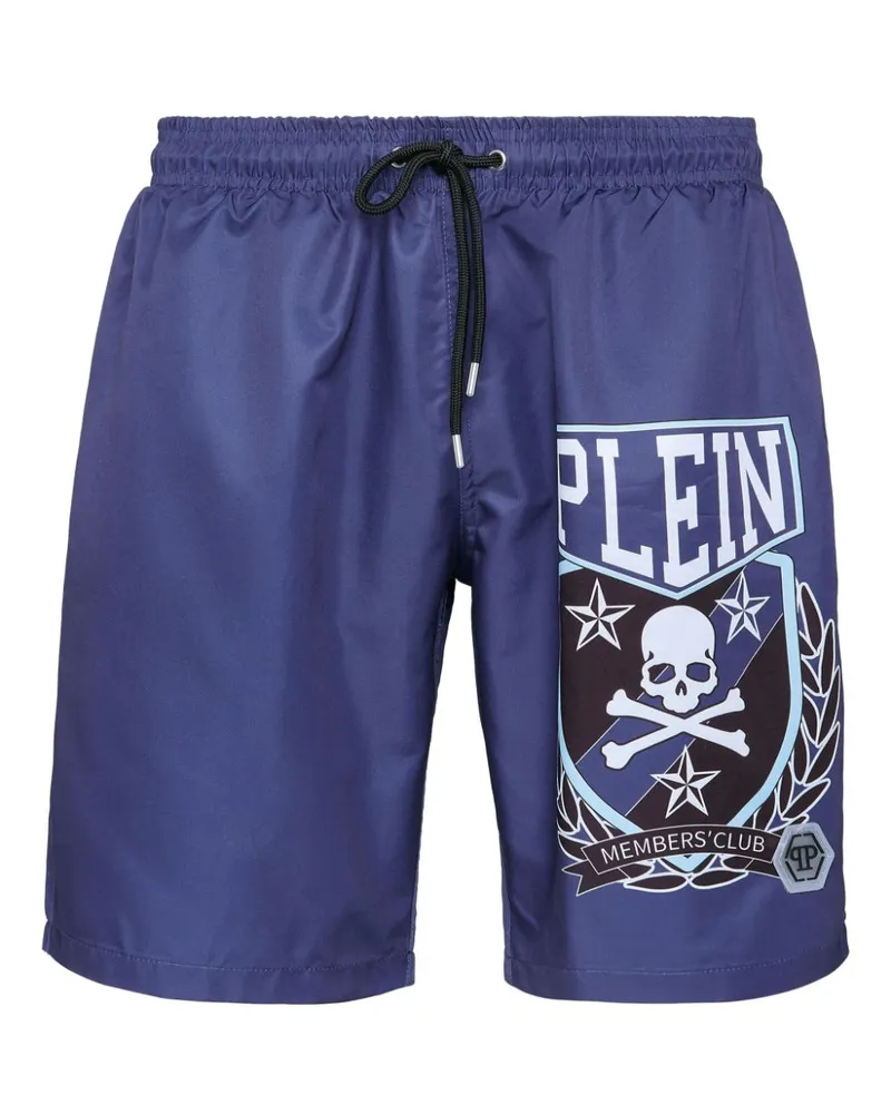 Philipp Plein Badeshorts mit Skull&Bones-Print - Blau Blau