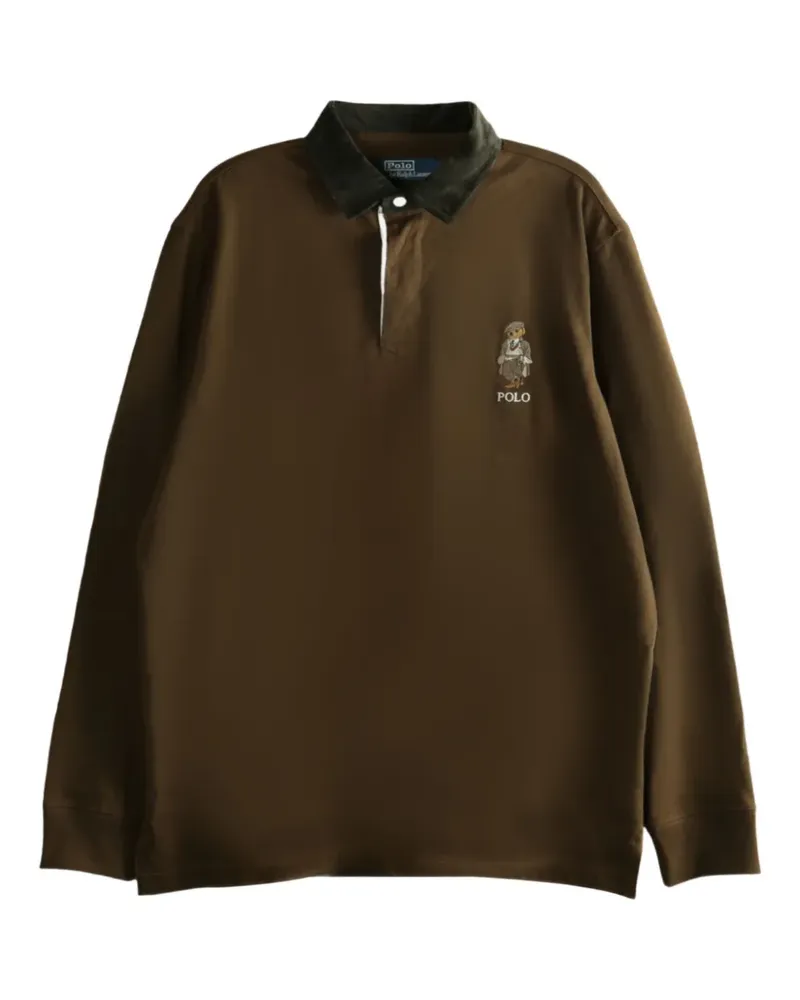 Ralph Lauren bear-embroidered rugby polo shirt - Braun Braun