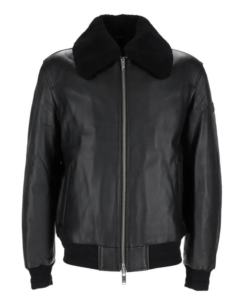 Moose Knuckles Lederjacke mit Shearling-Kragen - Schwarz Schwarz