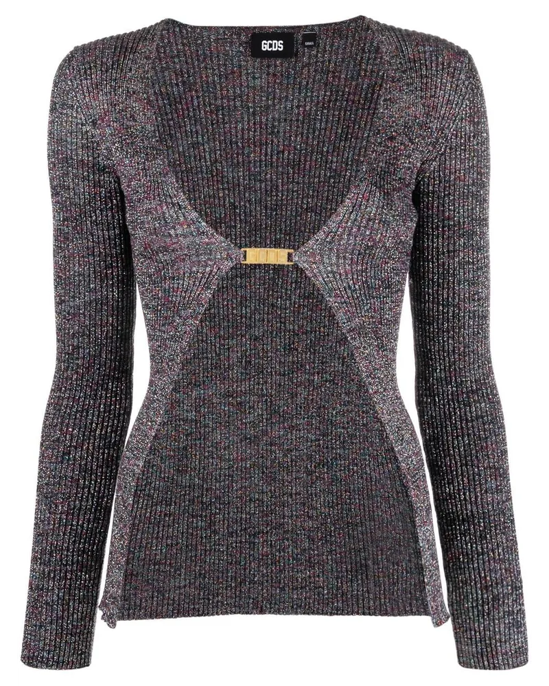 GCDS Cardigan im Glitter-Look - Grau Grau