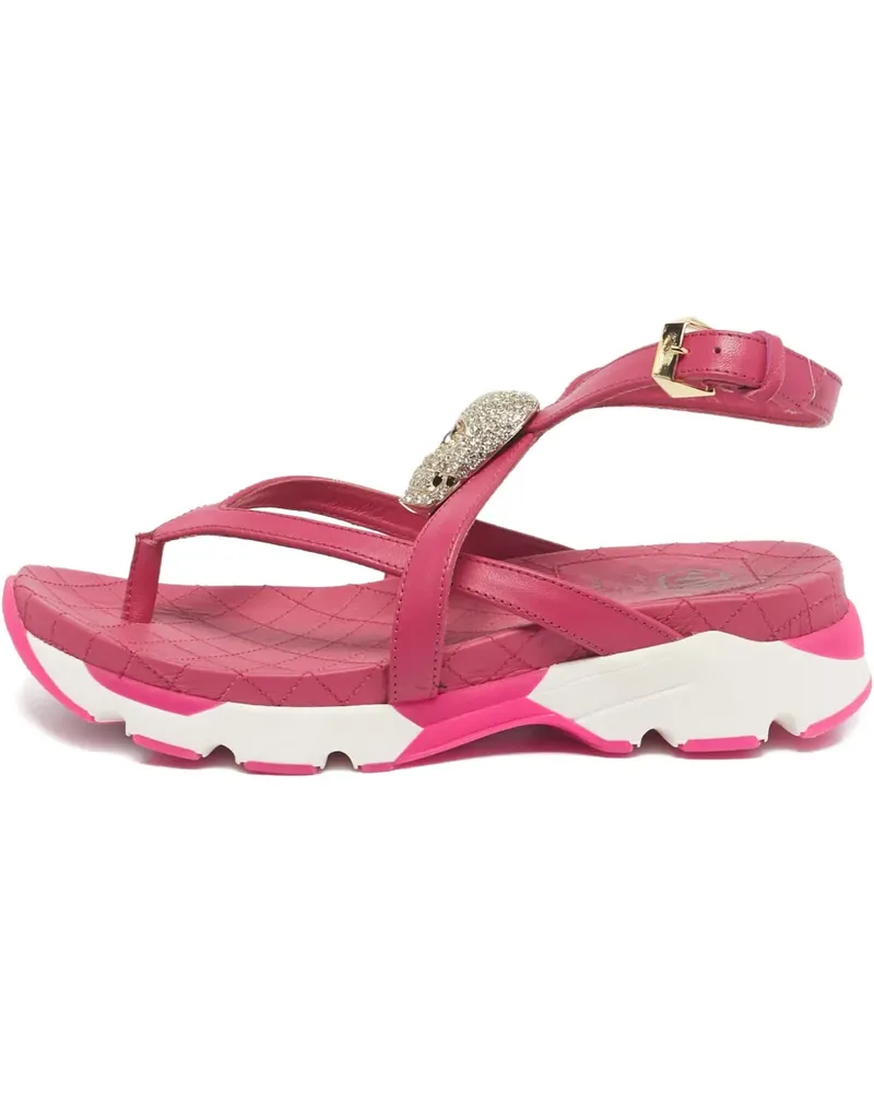 Philipp Plein skull leather sandal - Rosa Rosa