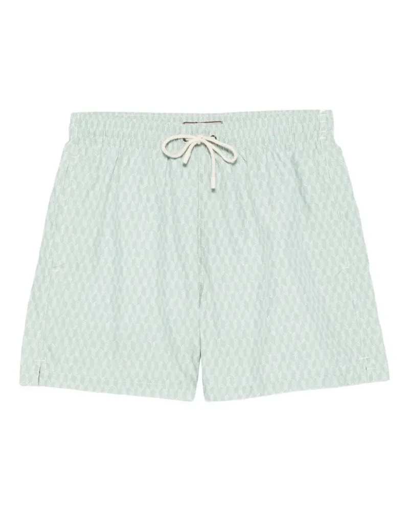 Canali geometric-print swim shorts - Grün Grün
