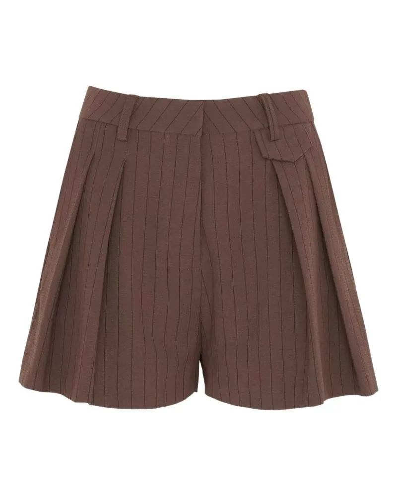 WRSTBHVR Busra pinstripe pleated shorts - Braun Braun