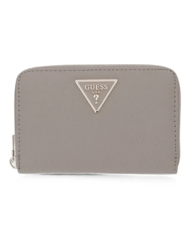 Guess Laurel logo-plaque pebbled-effect wallet - Nude Nude