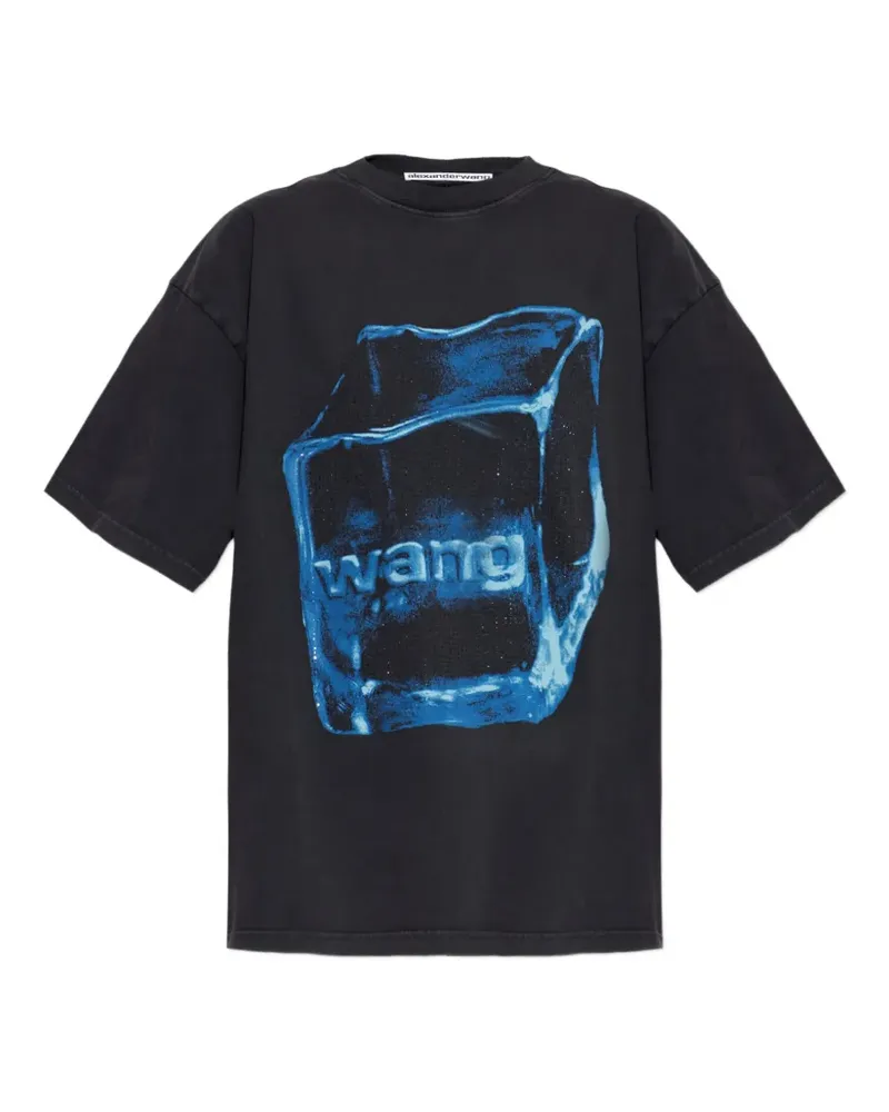 Alexander Wang Crystal Graphic T-Shirt - Schwarz Schwarz