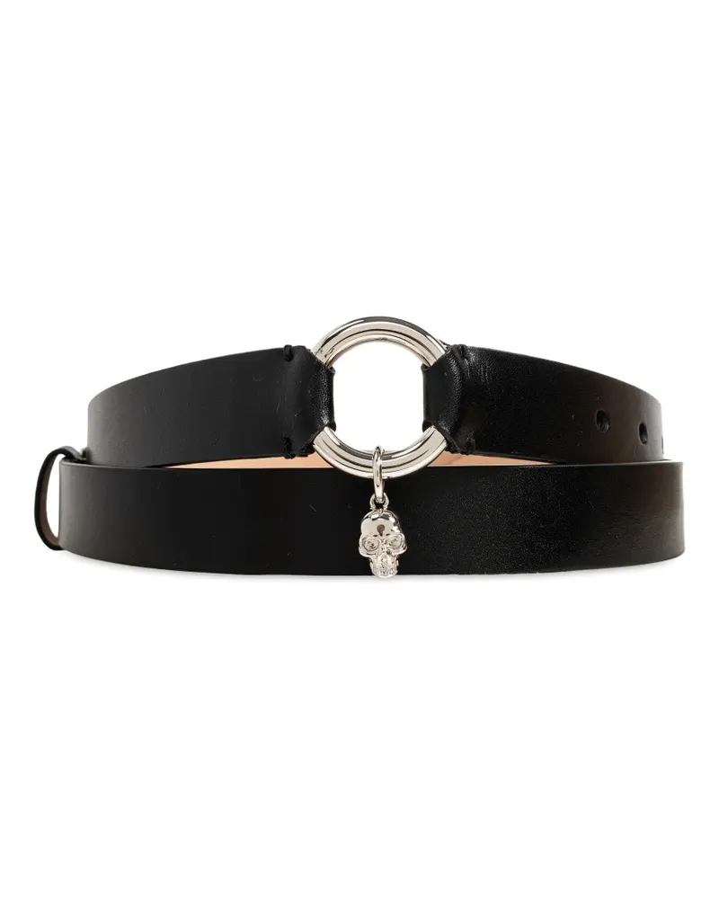 Alexander McQueen skull-charm buckle belt - Schwarz Schwarz