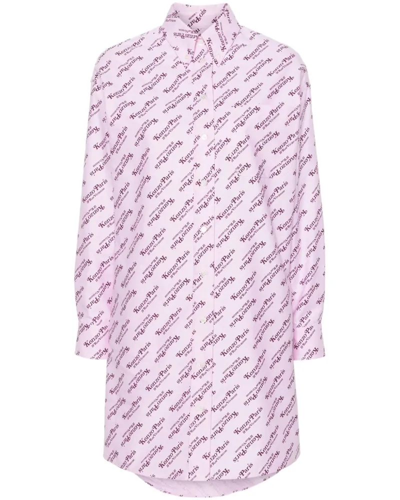 Kenzo x Verdy Hemdkleid mit Logo-Print - Rosa Rosa