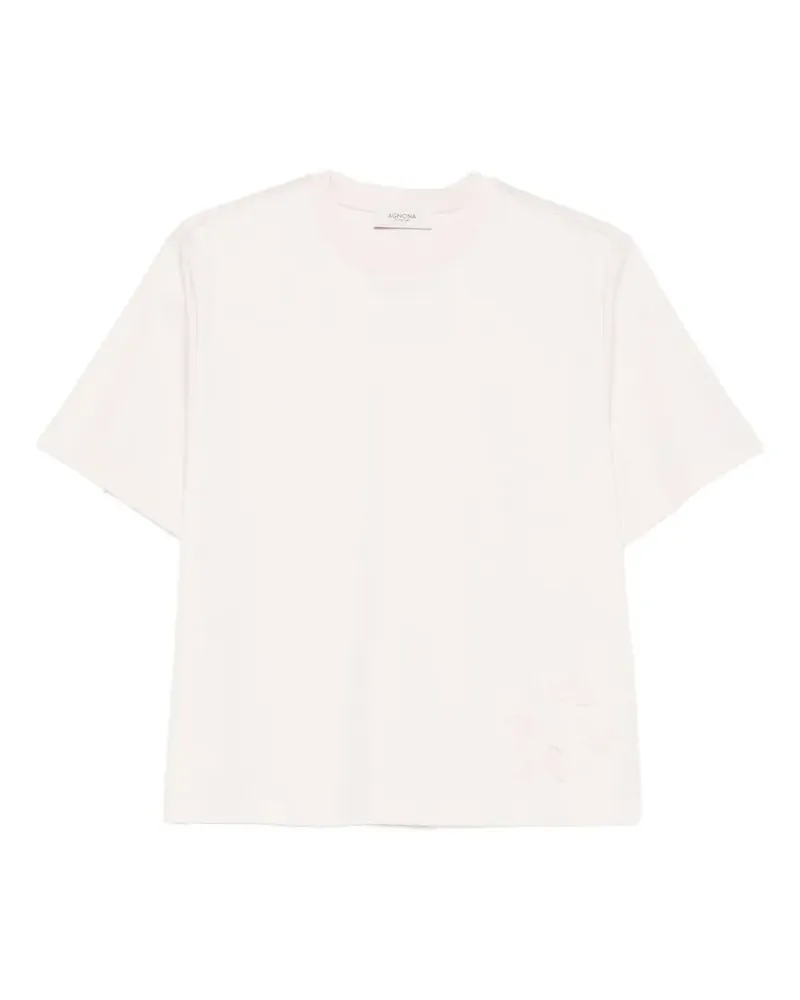 AGNONA embroidered T-shirt - Rosa Rosa