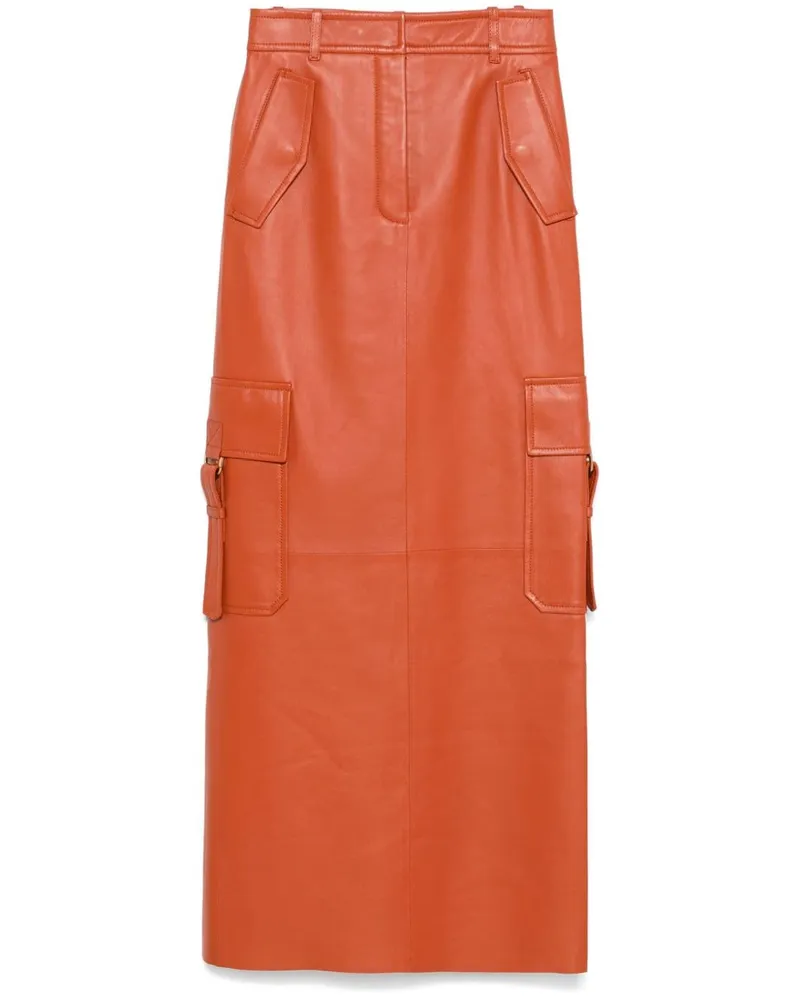 Zimmermann Maxirock aus Leder - Orange Orange