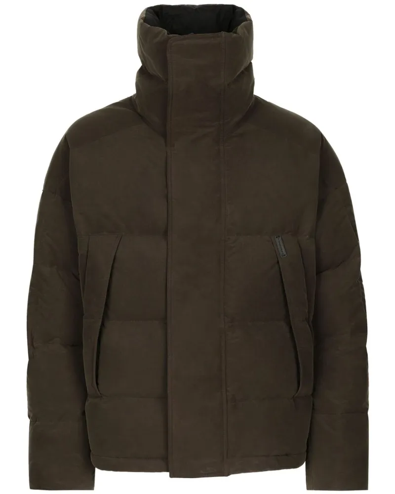 Dolce & Gabbana Wattierte Jacke aus Canvas - Braun Braun