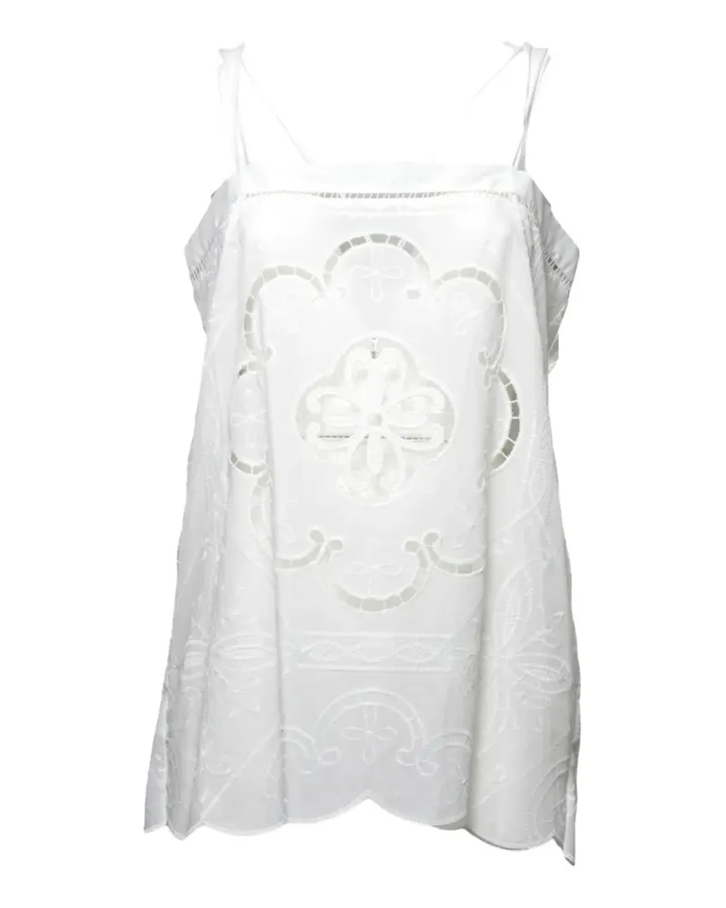 Front Street 8 floral-embroidered sleeveless top - Weiß Weiß